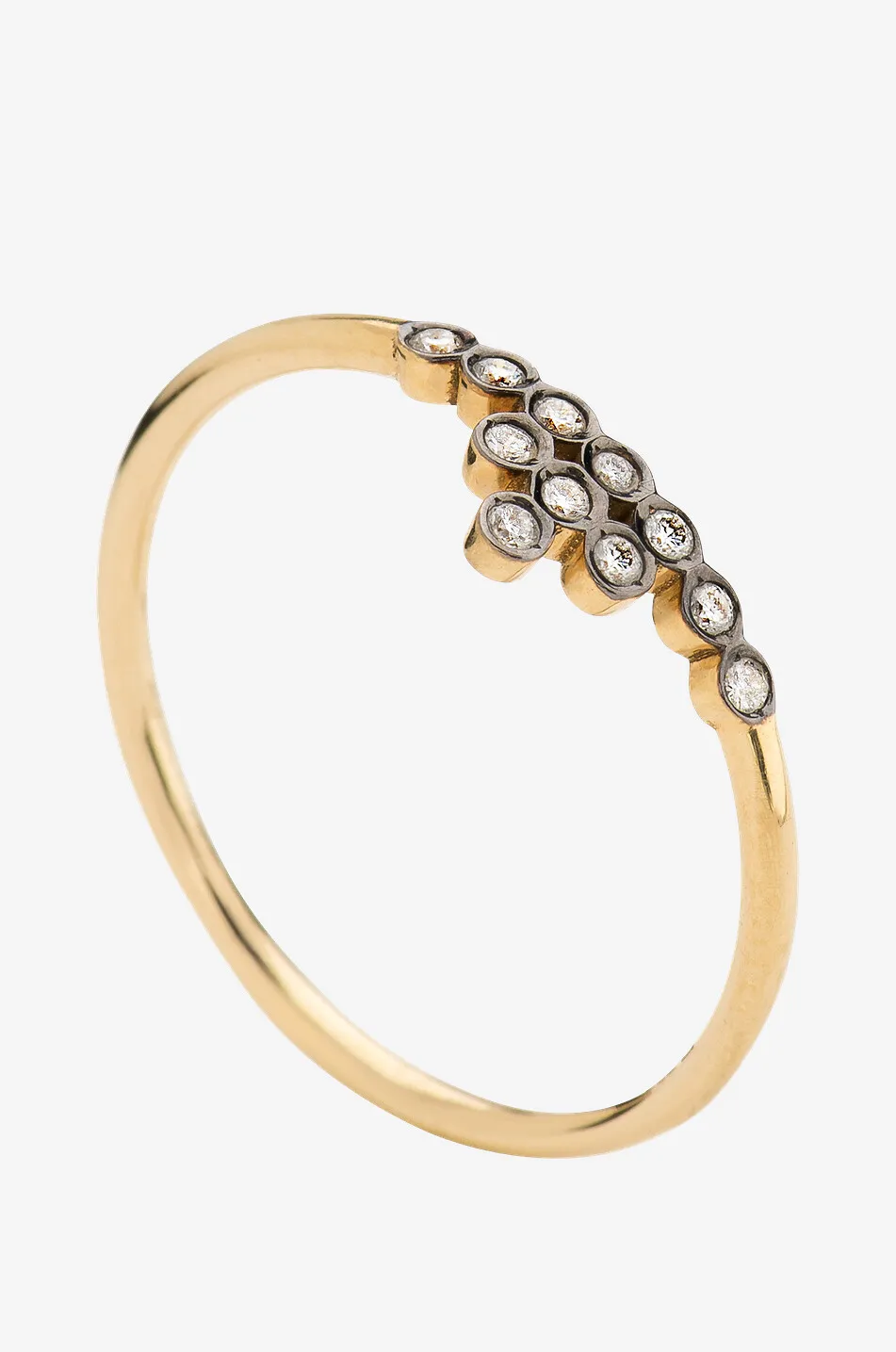 Bague en or jaune et diamants Crown