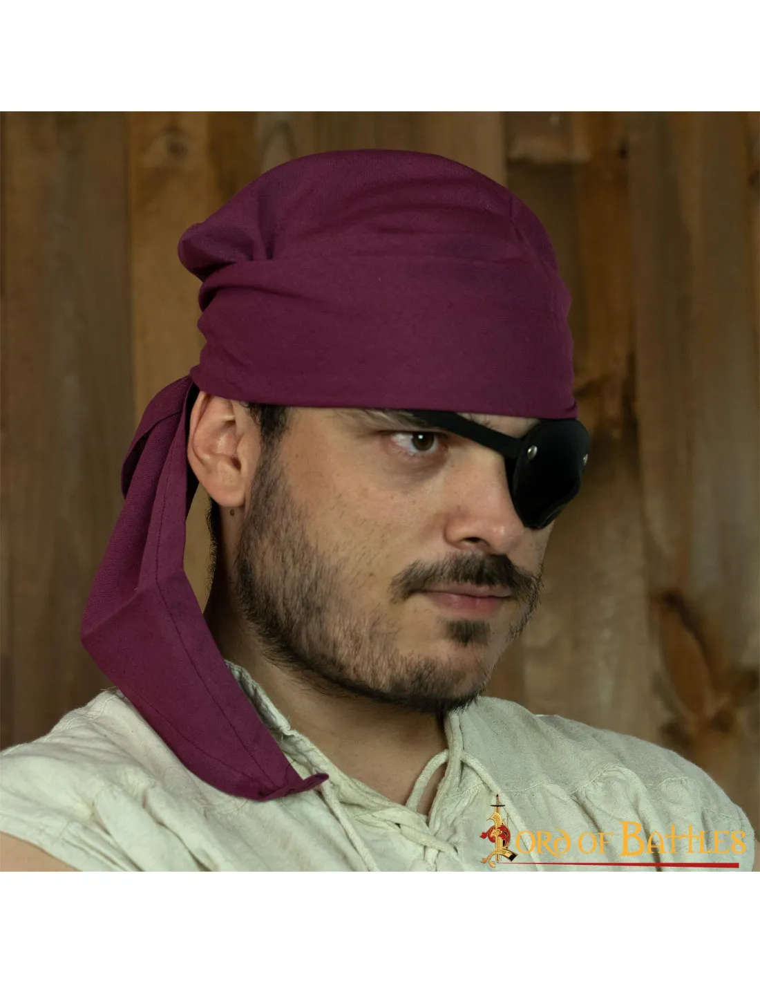 Bandana pirate en coton bordeaux ⚔️ Boutique Épées