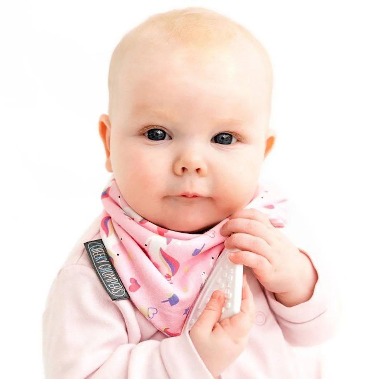 Bavoir bandana avec embout de dentition - Licorne rose - Sevira Kids