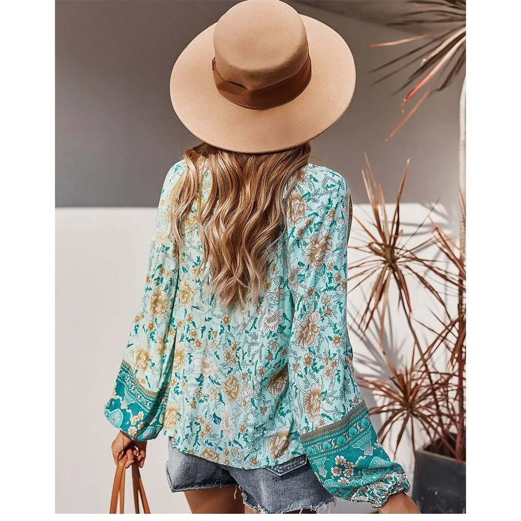 Blouse Bleue Bohème