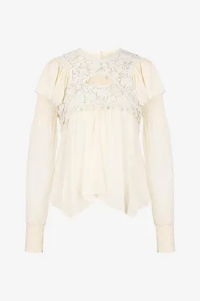 Blouse en soie et guipure Rokia