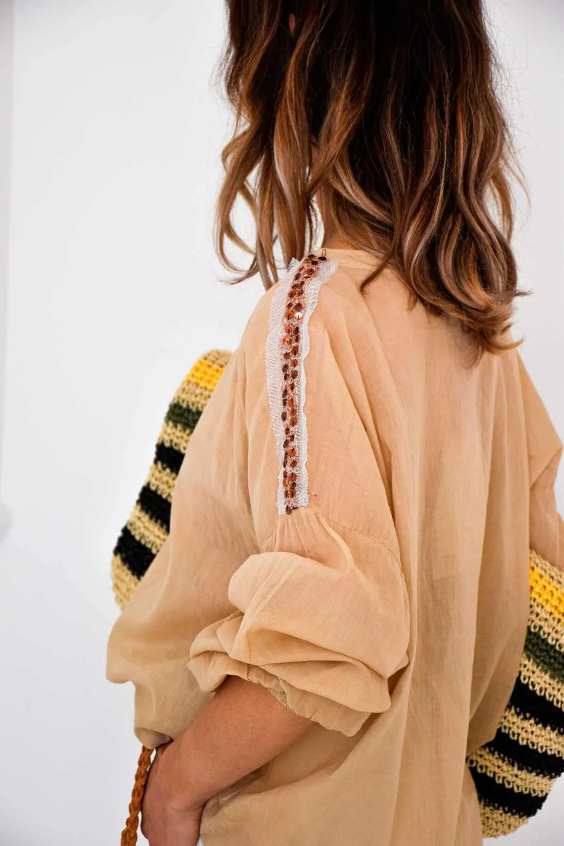 Blouse Sequin Beige Banditas CUPIDON