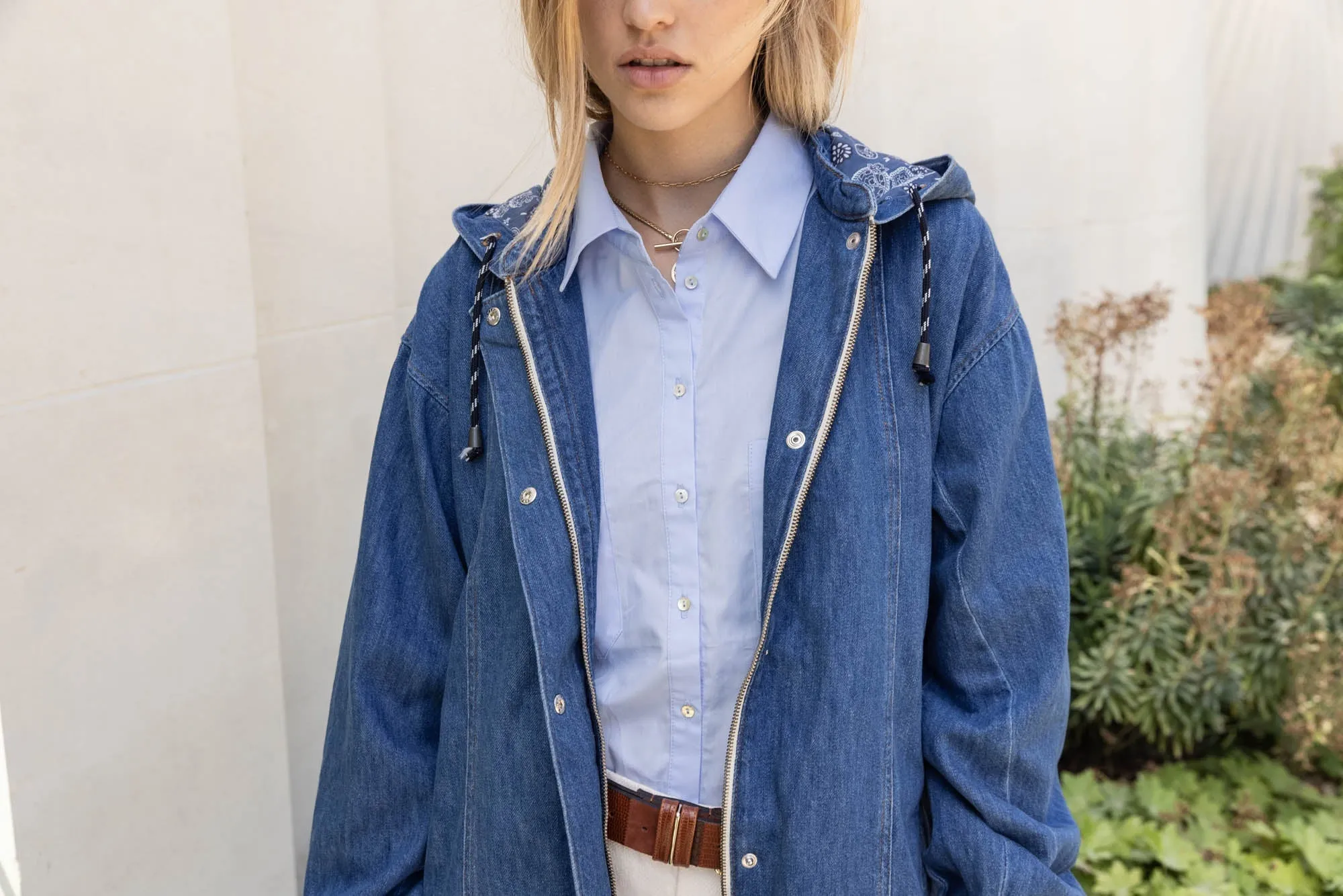 Blouson Voyage bleu midi et imprimé bandana