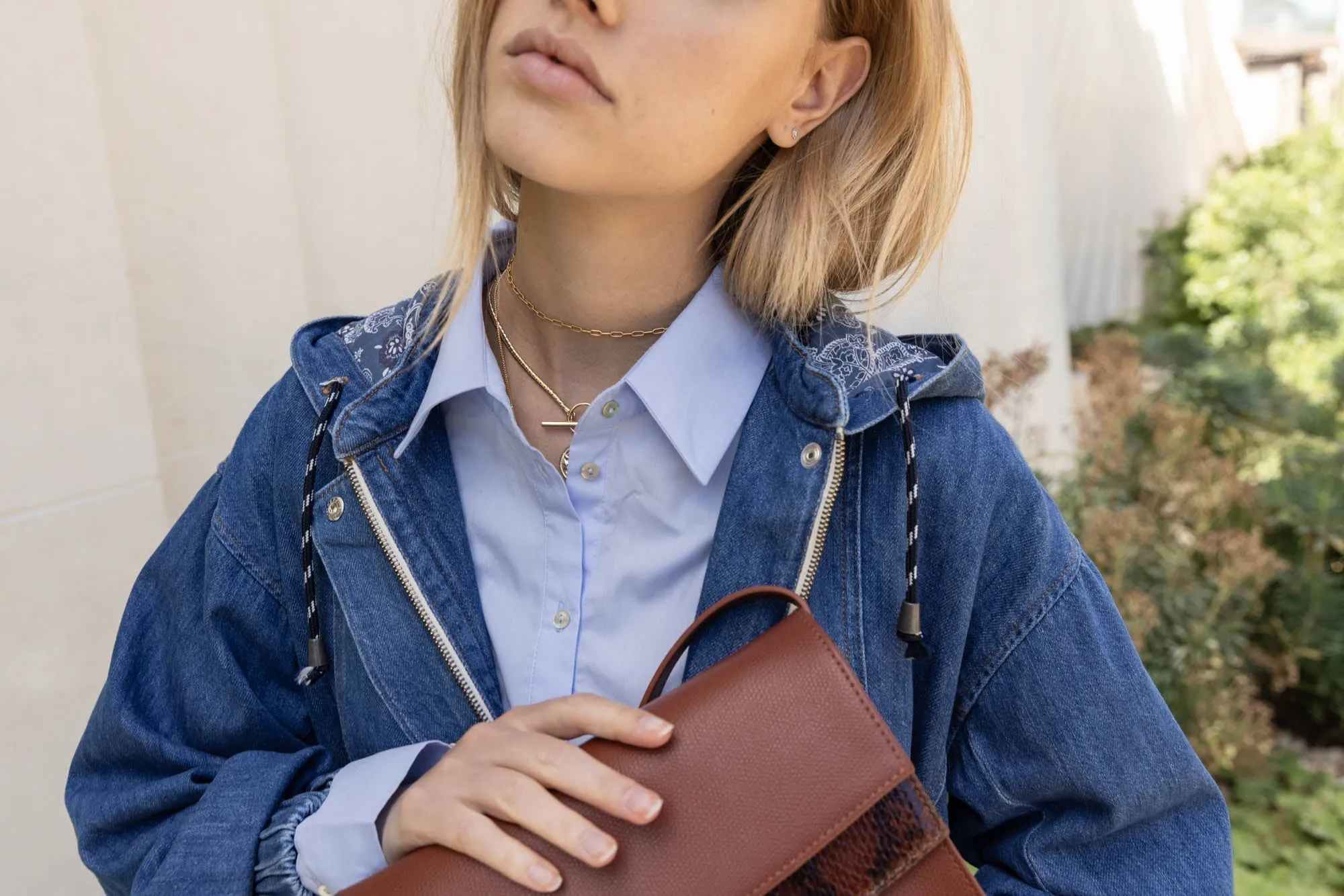 Blouson Voyage bleu midi et imprimé bandana
