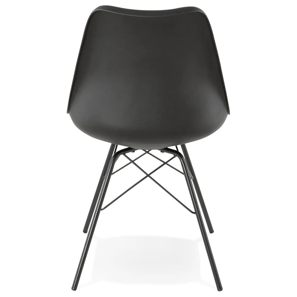 Chaise design 'byblos' noire style industriel