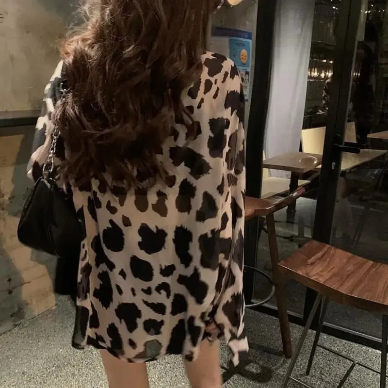 Chemisier Léopard Blouse Kaki