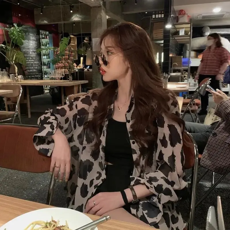 Chemisier Léopard Blouse Kaki