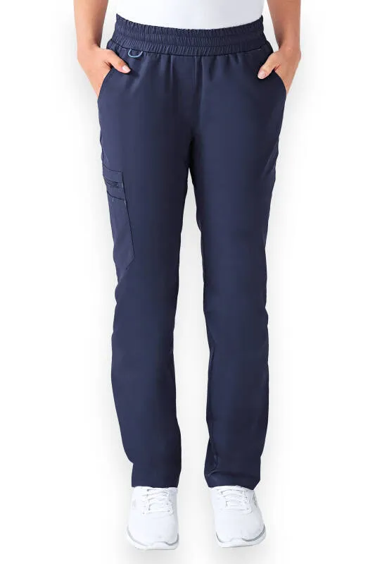 CLINIC WASH Pantalon Femme - Taille courte bleu navy/bleu ciel