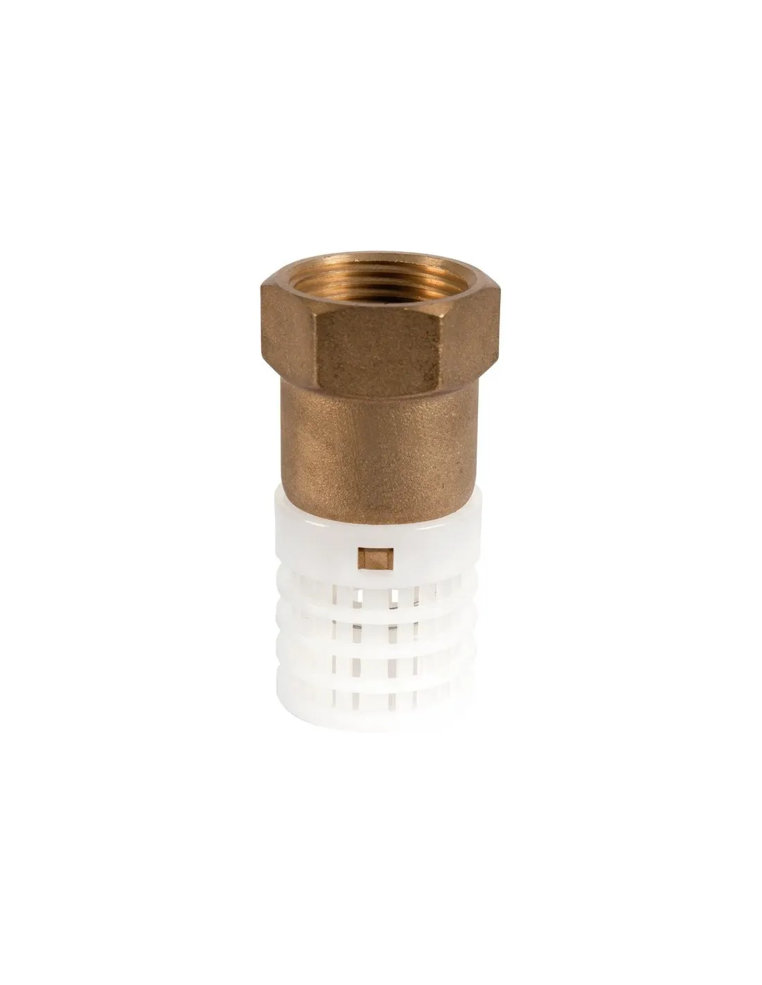 Crépine F 3/4" (20x27) à clapet laiton et tamis plastique - SOCLA