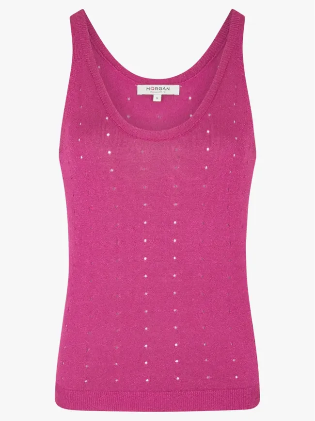 Débardeur ajouré hibiscus rose femme - Morgan | wimod