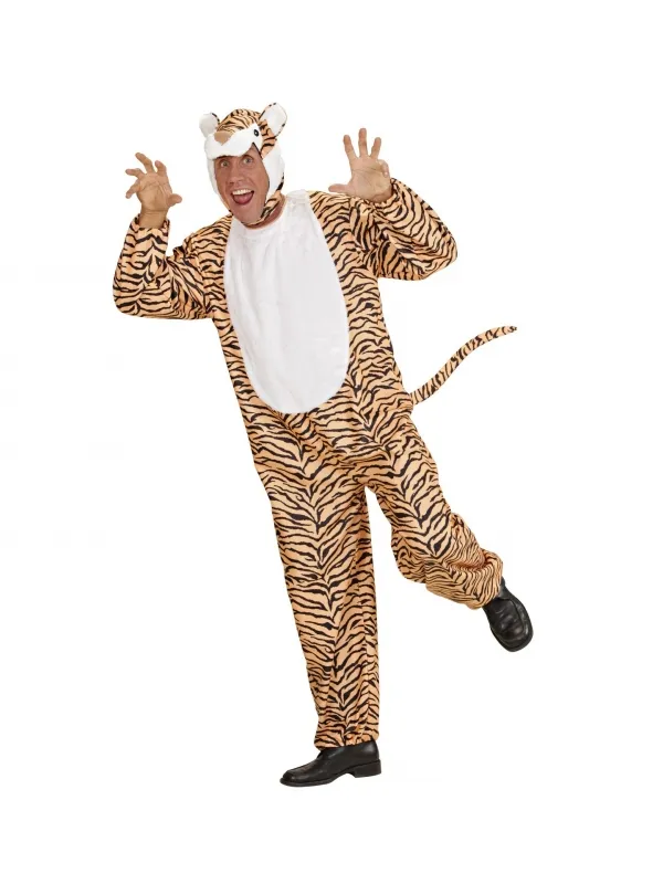 Déguisement Tigre Peluche Adulte (combinaison avec capuche/masque)
