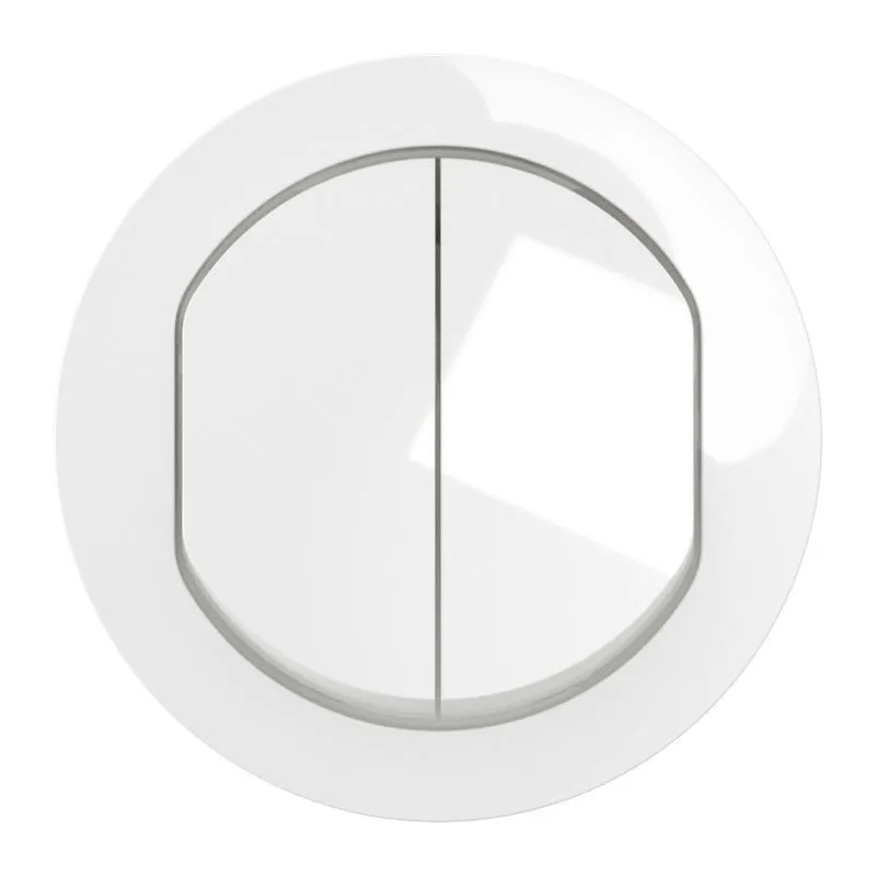 Enjoliveur double inter ou va-et-vient Céliane - Blanc IP44 (CB4001)