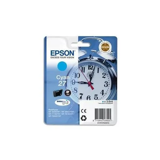 Epson cartouche jet d'encre d'origine cyan c13t27024010
