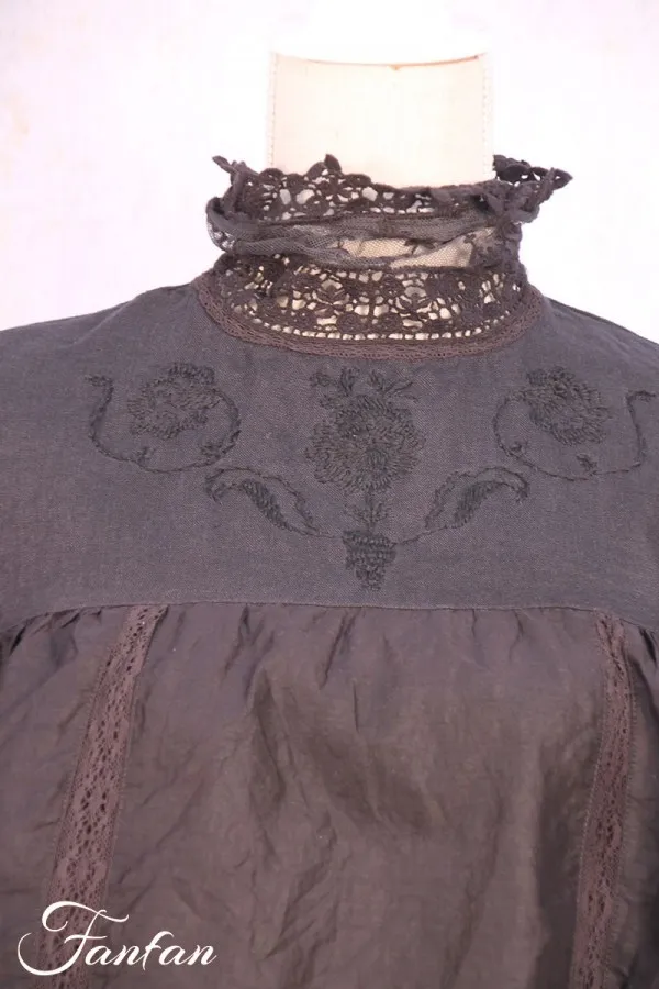 Ewa i Walla Blouse 44782 Vintage Black Organdie