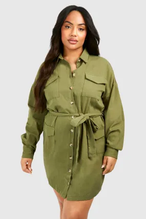 Grande taille - Robe chemise en coton