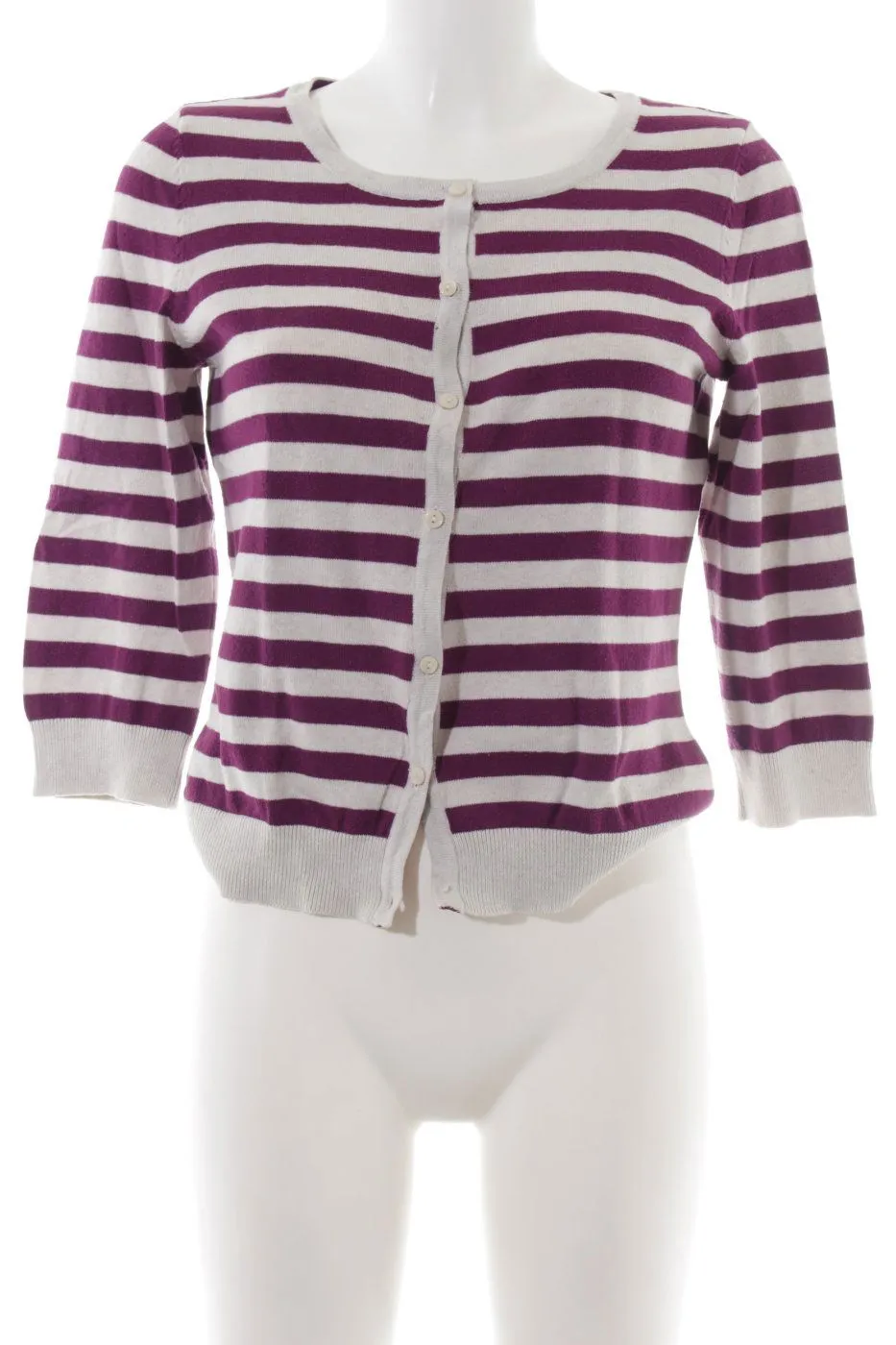 H&M Veste en tricot violet-blanc imprimé allover style décontracté
