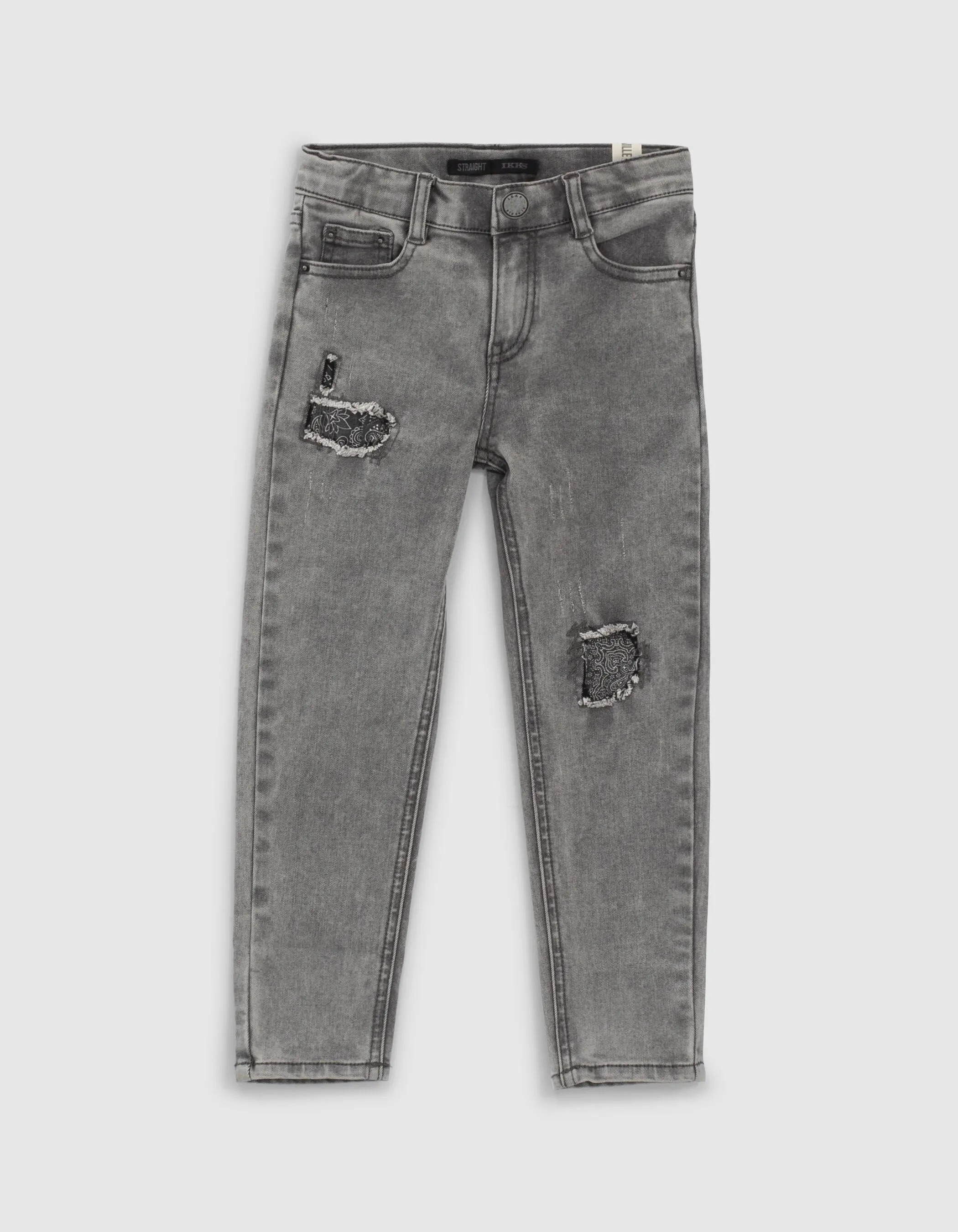 Jean straight white grey usures Bandana garçon 