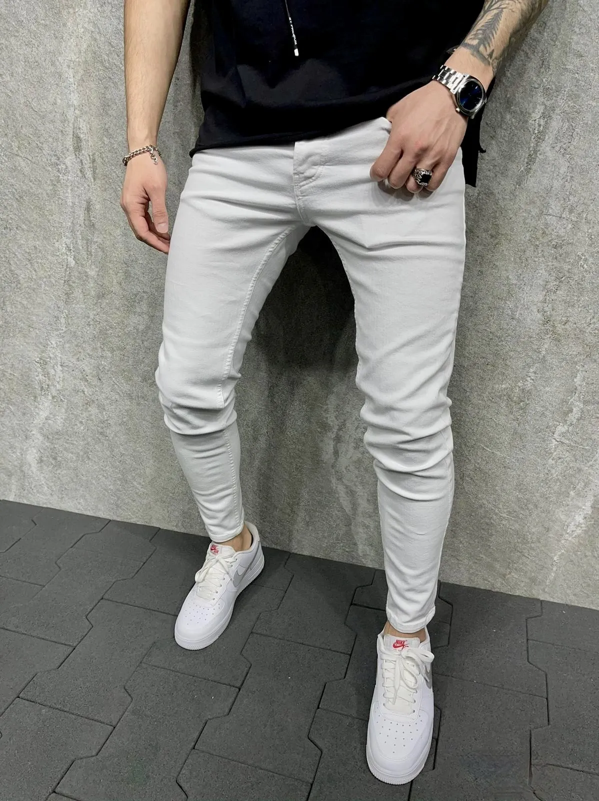 Jeans slim blanc homme - Jeans slim homme - Mode Urbaine