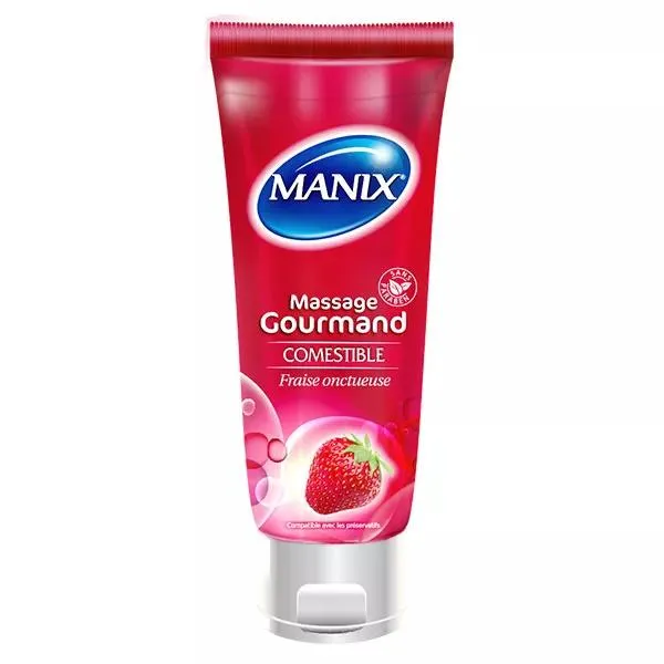 Manix Gel de Massage Gourmand Fraise Onctueuse 200ml