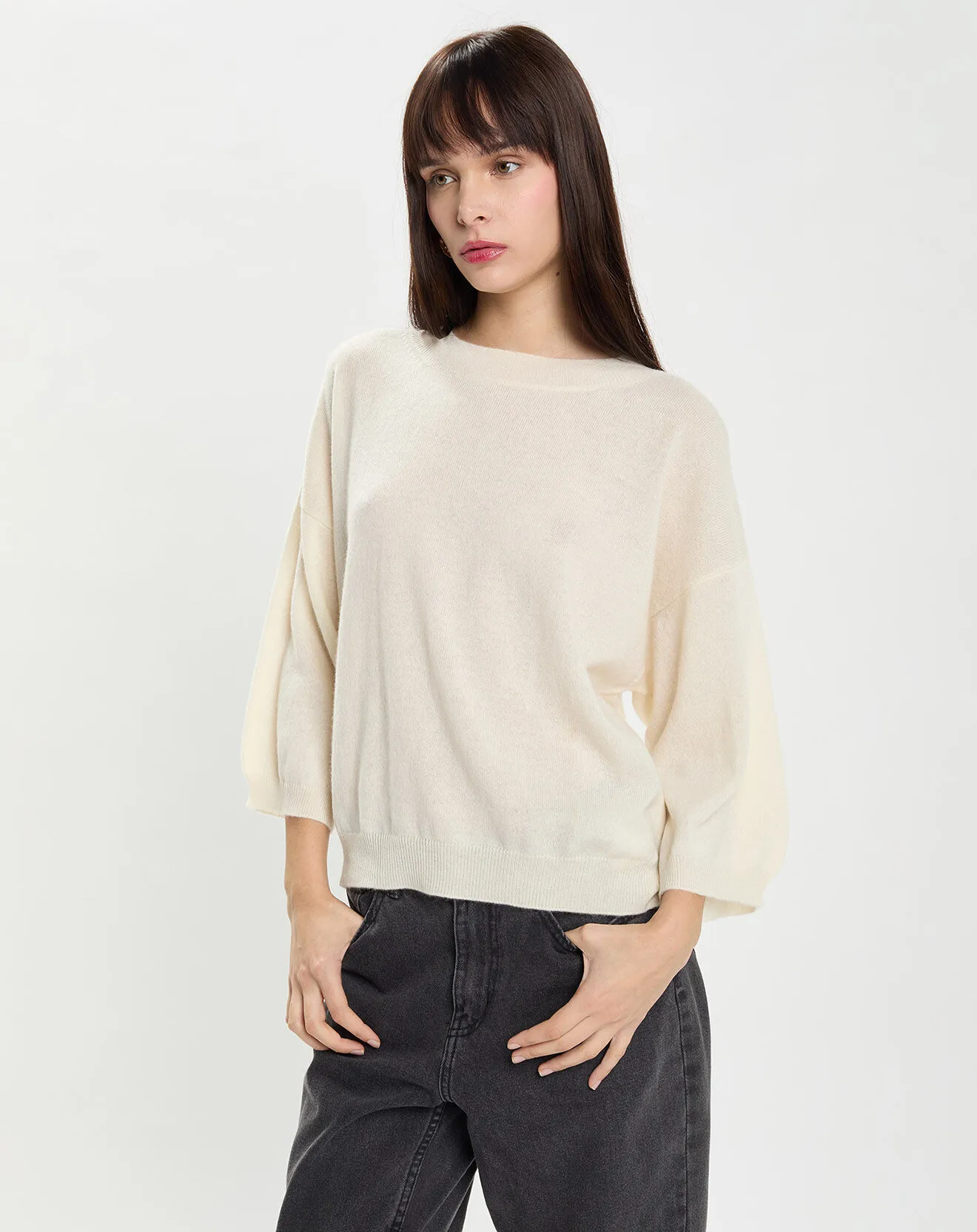Pull 100% Cachemire Fiducie ecru