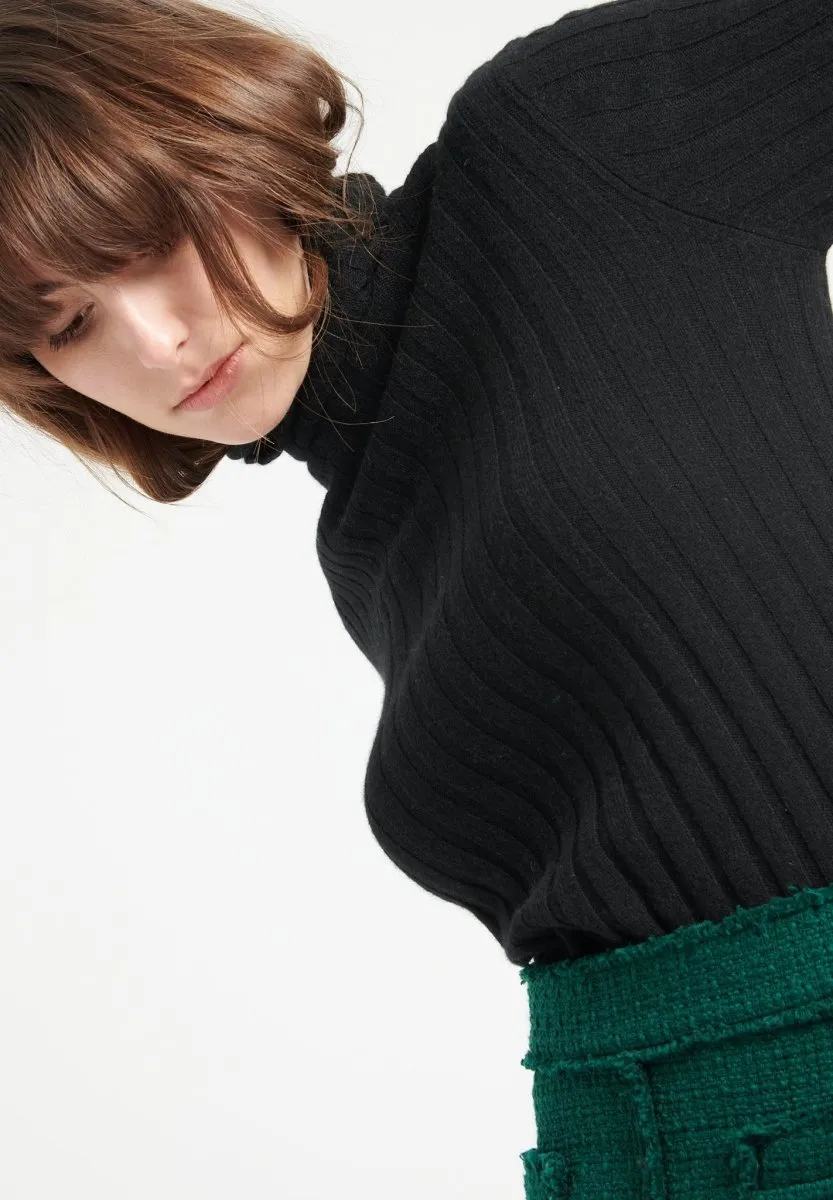 Pull col roulé cachemire noir femme - LILLY 15