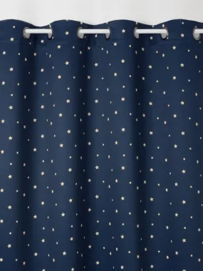 Rideau occultant enfant motif étoiles - Bleu foncé