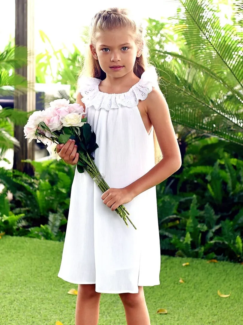 Robe Cérémonie Bohème Fille  Blanche  AURORE - La Faute à Voltaire - Blanc