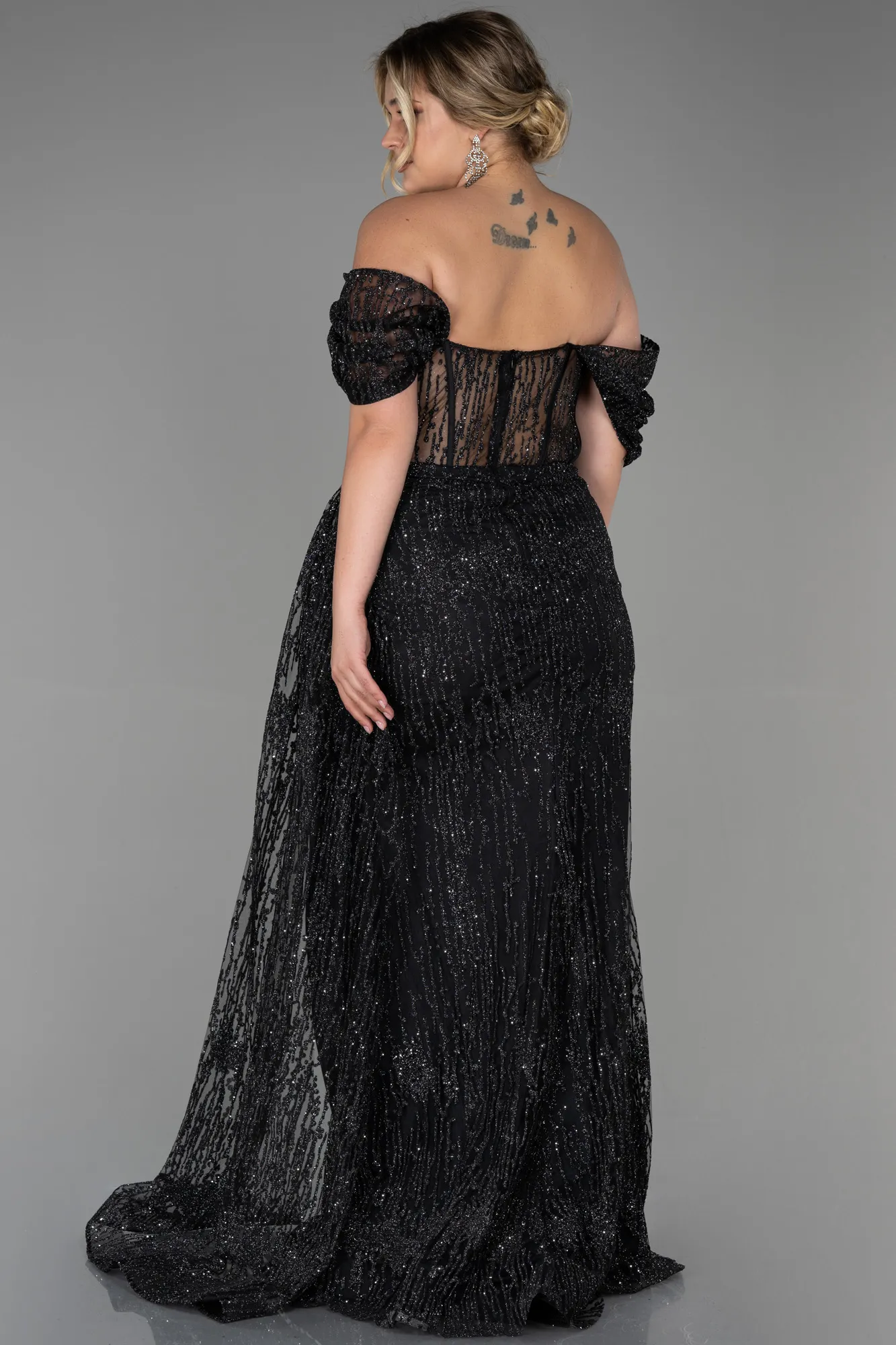 Robe De Soirée Grande Taille Longue Bleu Marine ABU3097