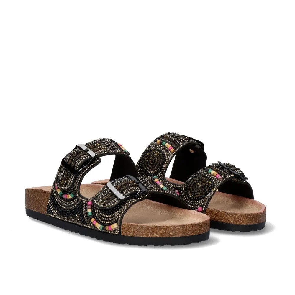SANDALE BIO 230705-3 STRASS BLACK
