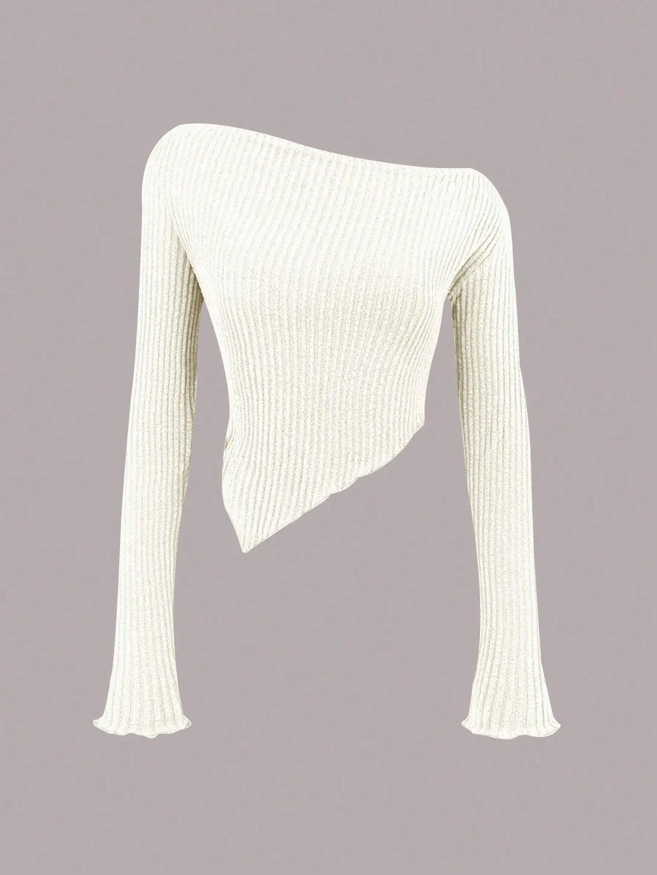 Shein T-shirt Asymétrique Encolure Et Ourlet