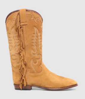 SHILOH HERITAGE Partager  Bottes Midnight Franges Cuir Suédé Ambre  