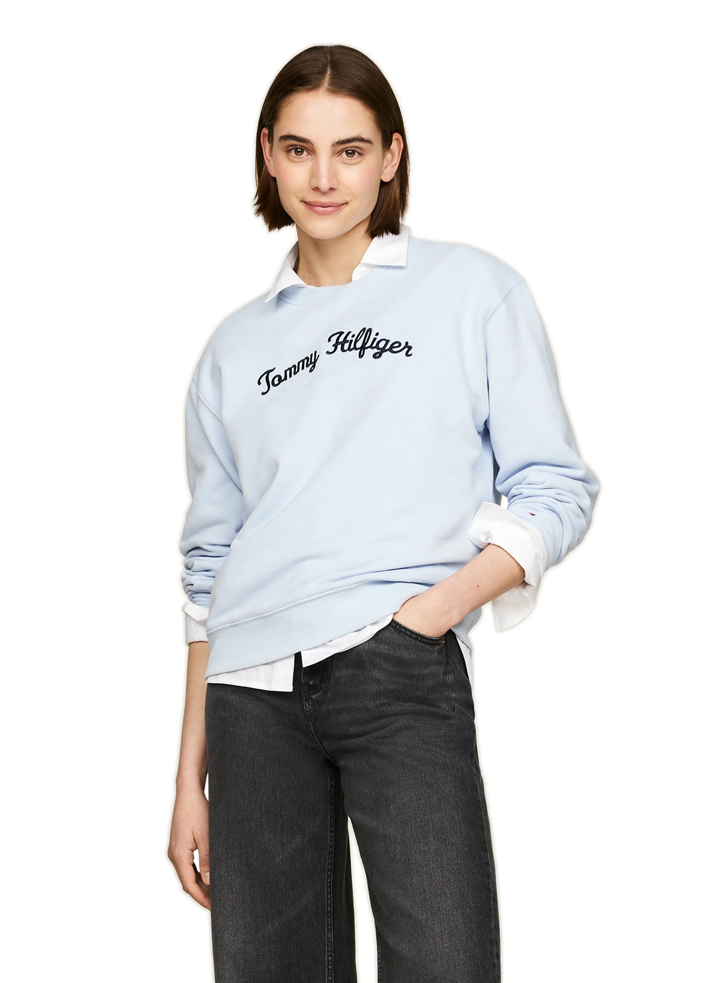 SWEATSHIRT à LOGO EN COTON - TOMMY HILFIGER pour FEMME | Printemps