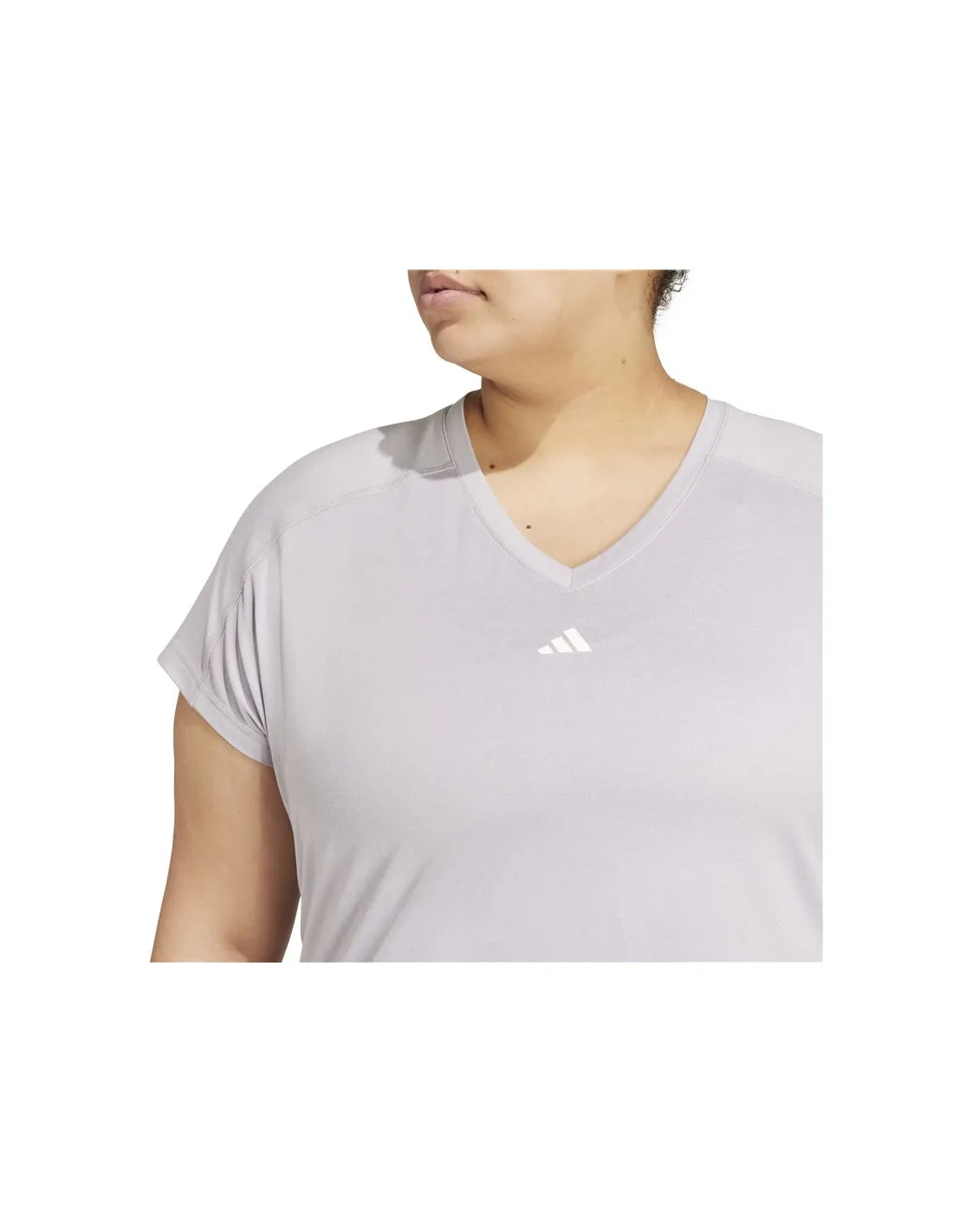 T-shirt adidas Femme Aeroready Train Essentials Minimal Branding Col V Gris
