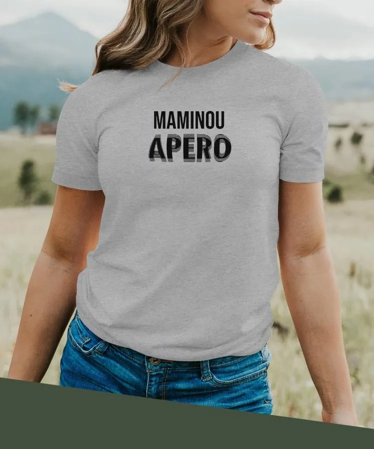 T-Shirt Maminou apéro face Pour femme
